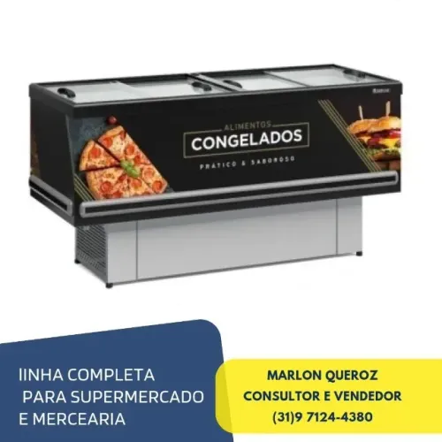 Ilha para Congelados Vidro Reto 2M Gelopar