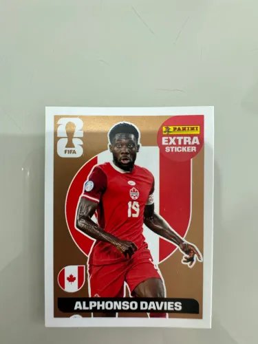 Figurinha Extra Sticker Alphonso Davies Bronze copa do Mundo 2026