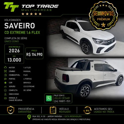 Volkswagen Saveiro Extreme 1.6 Flex 16V CD 2026