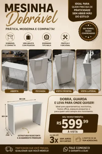 Mesinha (escrivaninha) dobrável