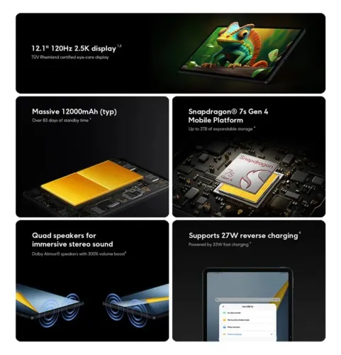 Tablet 12.1" - 256GB / 8GB RAM - Bateria Gigante 12.000 mAh