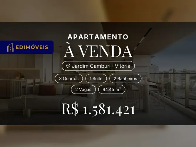 Jardim Camburi| Apartamento 3 quartos com varanda gourmet e acabamentos de alto padrão
