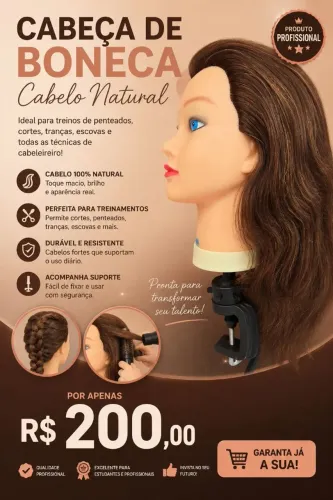 Cabeça de boneca cabeleireira 