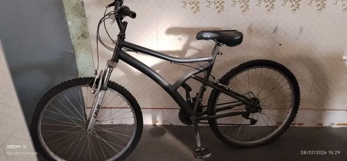 Bicicleta Aro 26 21 Marcha Preto Fosco