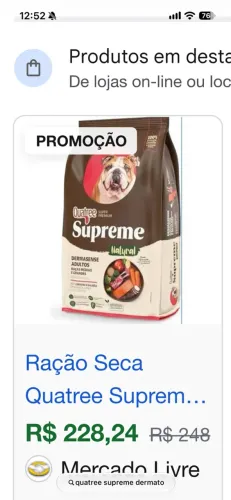 Vendo ração aberta (meu pet não aceitou)