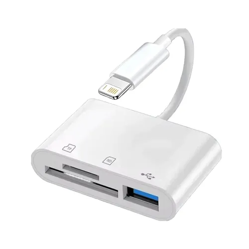 Leitor de Cartão SD TF e USB 3 em 1 para iPhone e iPad Lightning em São Luís na