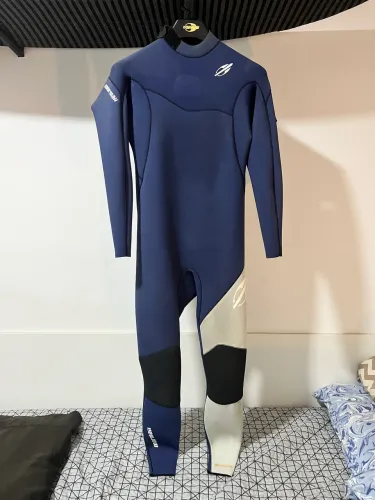 Long John mormaii manga longa chestzip 3/2mm ultra skin 1 azul marinho/cinza - ORIGINAL 