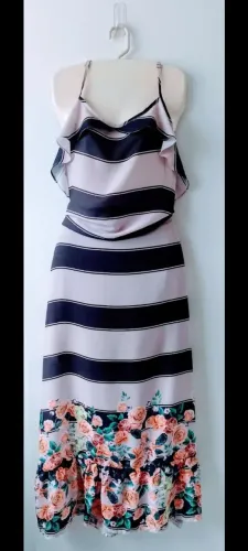 Vestido longo estampado G.