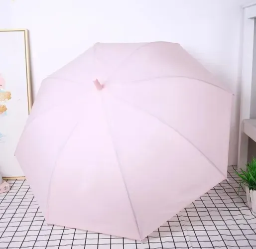 Guarda Chuva Sombrinha Bengala Abertura Automática Reto Liso Rosa