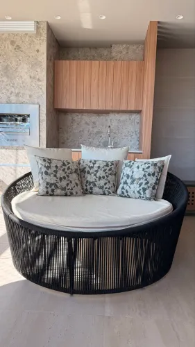 Chaise Redonda Estilo Resort/Daybed para Varanda