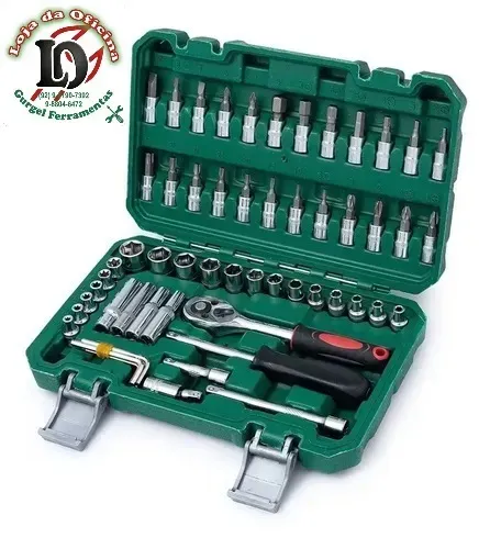Jogo de ferramenta 1/4 pol caixa plastica, 57 pcs - Coban/toolset MLCB0002Z