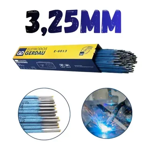 Eletrodo Serralheiro 6013 3,25mm 1Kg Solda Elétrica Azul Gerdau - Novo a pronta entrega