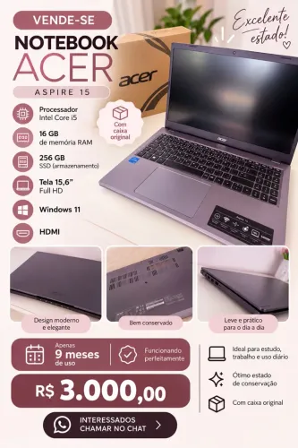 Notebook acer aspire 15