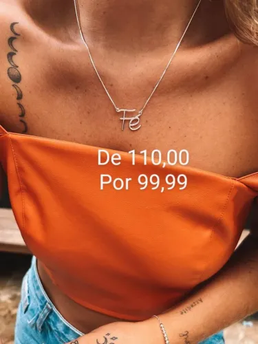Gargantilha Fé em Prata