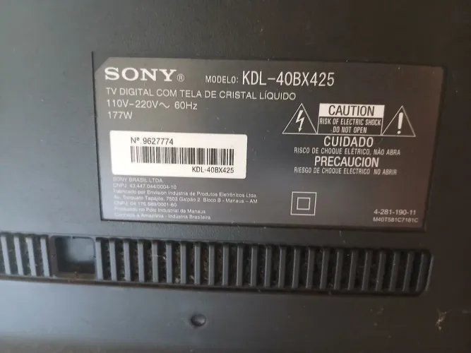 Tv sony 40 com defeito
