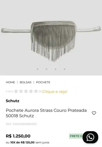 Linda pochete Schultz nova, com strass 