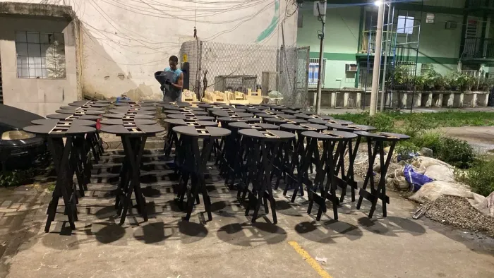 Mesa bistrô alta preta