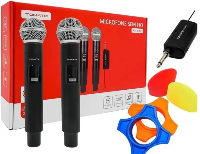 Microfone duplo sem fio profissional