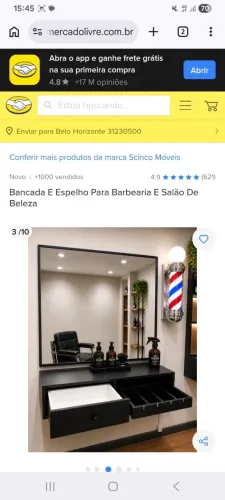 Bancada com espelho usada apenas 1 mês