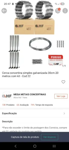Concertina de 20 metros