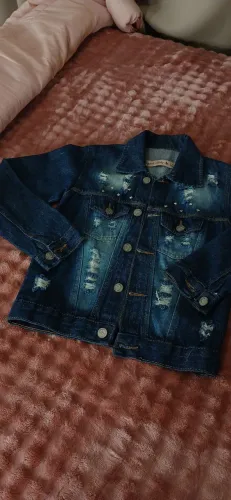 Jaqueta jeans Infantil/juvenil destroyed