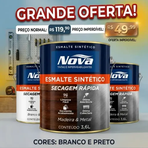 ESMALTE SINTETICO PRETO OU BRANCO 3,6L