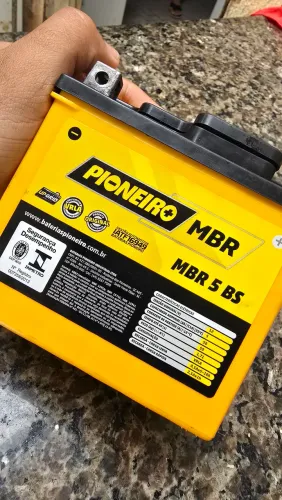 Bateria Moto Pioneiro 5Ah MBR 5 BS Nova - Na Garantia (Nunca Usada)