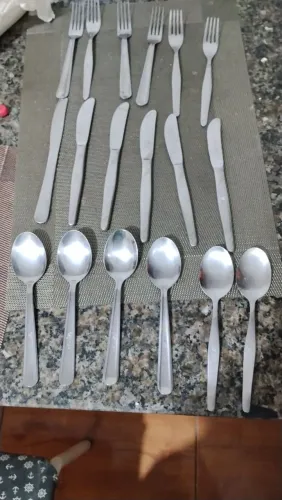 Conjunto original de talheres da empresa de avião VASP 6 garfos 6 facas 6 colheres ,