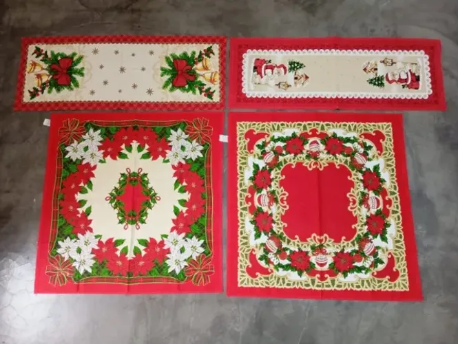 KIT C/5 TOALHAS/CAMINHO DE MESA TEMA NATAL
