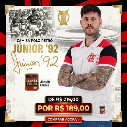 Camisa Flamengo Júnior 92 retrô