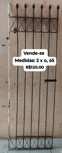 Portão de Ferro-Super Reforçado-Medidas: 2 x 0,65 