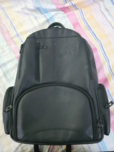 Nordweg Mochila de couro preta NW072B