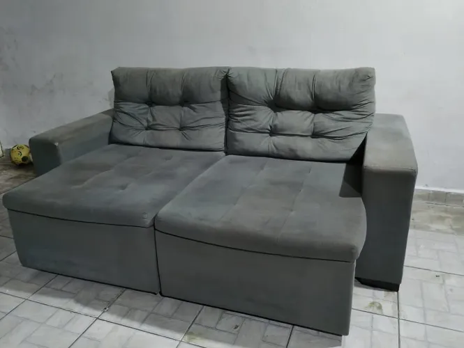 Sofa retrátil e reclinavel cinza - ENTREGO!