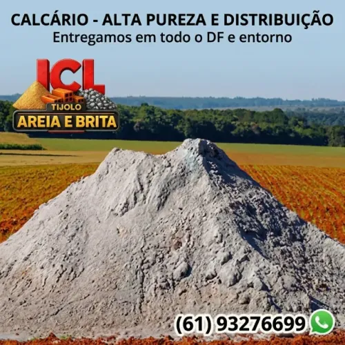 Calcário agrícola, dolomítico e calcítico.