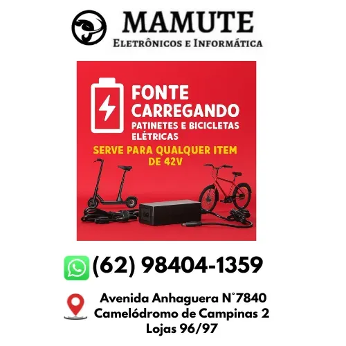 Fonte Carregador Patinete Elétrico Bicicleta Elétrica  42V 2A