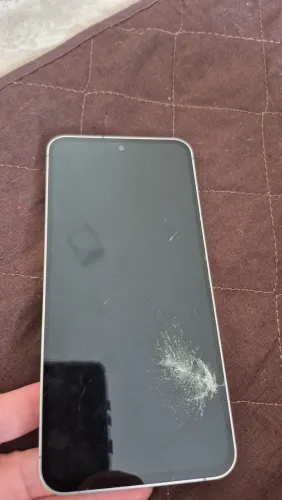Frontal do Samsung S24 FE Original apenas com oca (vidro) trincado