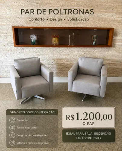 Poltronas estofadas Giratórias