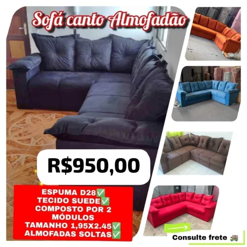Sofás de canto almofadão