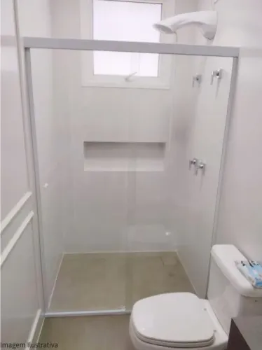 Conjunto de Vidro Temperado Incolor (Box Blindex) - Pará Banheiros de 1m e 1,20m de Larg