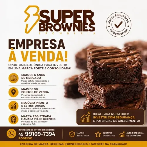 Empresa de brownies a venda com clientes ativos