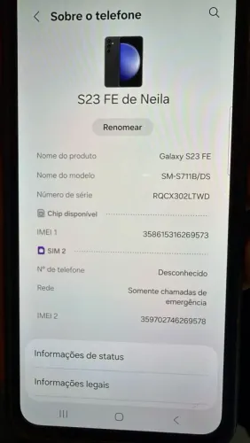 Celular Samsung s23fe de 256 GB