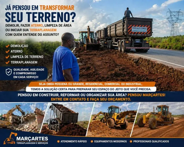 Terraplanagem, Limpeza de Terreno e Locação de Máquinas