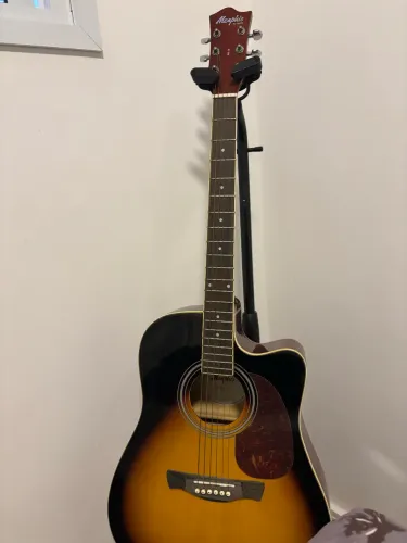 Violão Memphis MD-18 SB Folk Elétrico Sunburst - Muito Conservado + conjunto de cordas