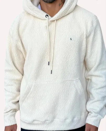 Blusa sherpa masculina Reserva na cor off-white