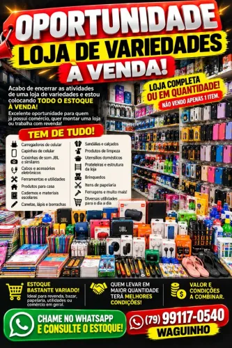 Vendo ou troco vários itens de uma loja de variedades recém fechada!