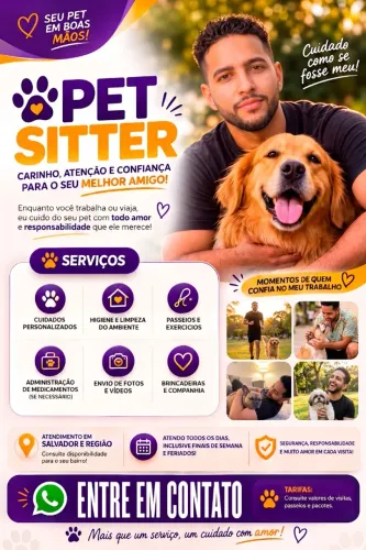 PET SITTER E DOG WALKER EM SALVADOR