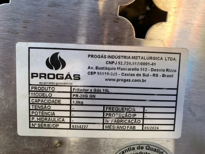 Fritador Progás PR-20 G A Oleo a gás 10L