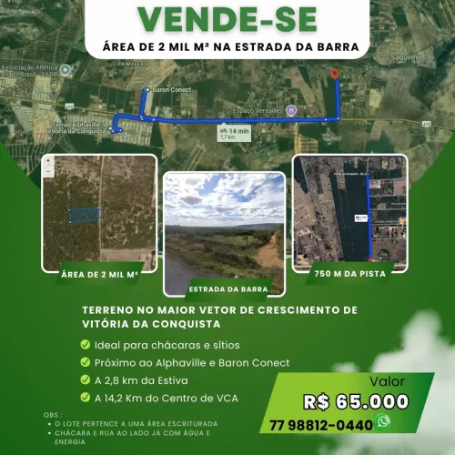 Vendo área de 2 Mil m² próximo ao Alphaville VCA