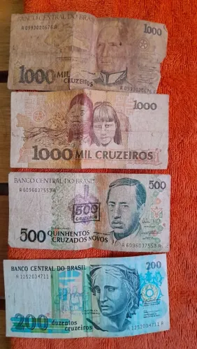 Cédulas Raras Antigas Reis Cruzados Cruzeiros Centavos Colecionador Coleção Relíquia 