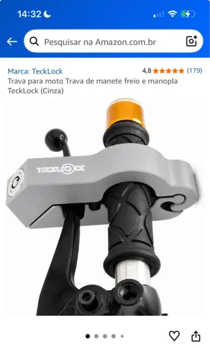 Trava para moto Trava de manete freio e manopla TeckLock (PRETO
